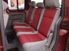 VW Caddy III 2K Life orig Rücksitz Bank geteilt klappbar Stoff rot hellgrau Bj 2006